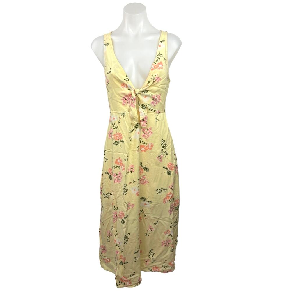 Abound Yellow Floral Print Cami Camisole Sleeveless Maxi Midi Summer Dress L